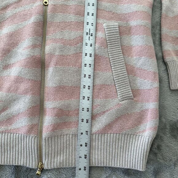 Varley Mayberry Zebra Print Full Zip Sweater Merino Wool MEDIUM - Picture 5 of 8
